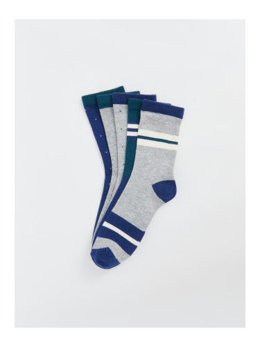 LC Waikiki 5-Piece Striped Boy's Crew Neck Socks