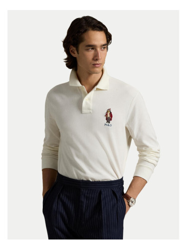 Polo Ralph Lauren Тениска с яка и копчета 710951641001 Екрю Classic Fit