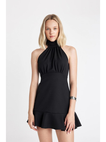 DEFACTO Halter Neck Sleeveless Mini Dress