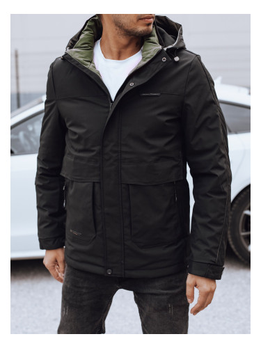 Men's winter jacket with hood black Dstreet