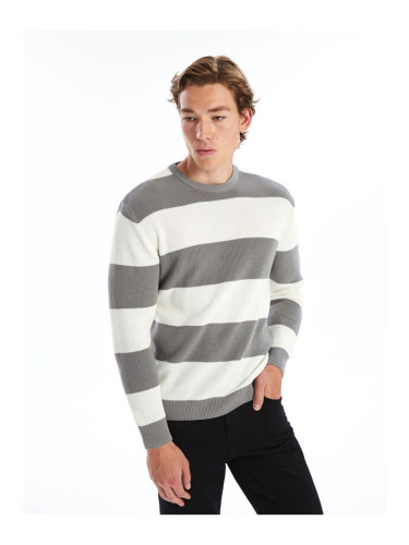 LC Waikiki LCW Crew Neck Long Sleeve Color Block Men's Knitwear Sweater