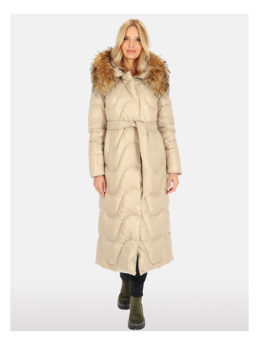 PERSO Woman's Women's real down coat with natural fur, color