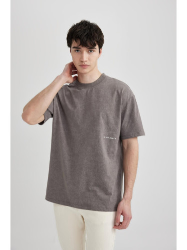 DEFACTO Boxy Fit Crew Neck Printed Short Sleeve T-Shirt