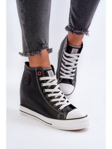 Women's Wedge Sneakers Cross Jeans Black