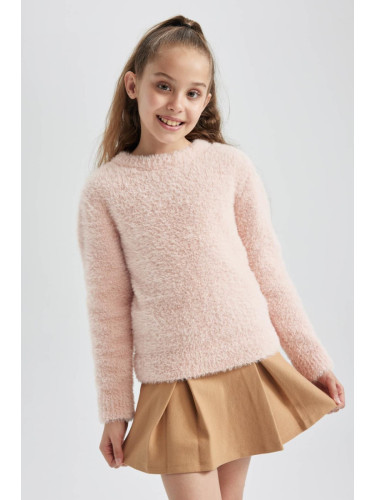 DEFACTO Girl's Regular Fit Crew Neck Knitwear Sweater