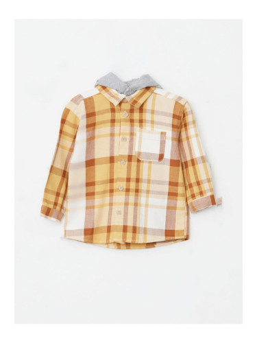 LC Waikiki Hooded Long Sleeve Plaid Patterned Baby Boy Shirt Jacket