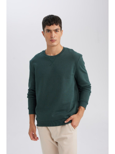 DEFACTO Regular Fit Crew Neck Thick Basic Plain Sweatshirt