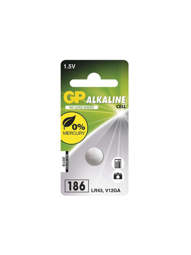 Алкална батерия плоска LR43 GP ALKALINE 1,5V/70 mAh