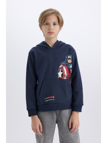 DEFACTO Oversized Marvel Hooded Kangaroo Pocket Sweatshirt