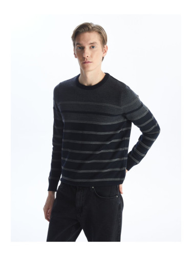 LC Waikiki Crew Neck Long Sleeve Striped Men's Knitwear Sweater