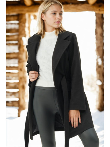 Z6778 DEWBERRY WOMEN'S COAT-DARK BLACK