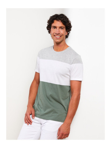 LC Waikiki Crew Neck Short Sleeve Color Blocked Combed Cotton Men's T-Shirt