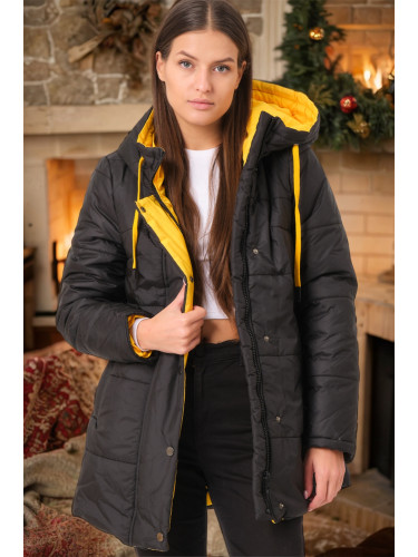 Z6660 DEWBERRY LADIES' COAT-PLAIN BLACK