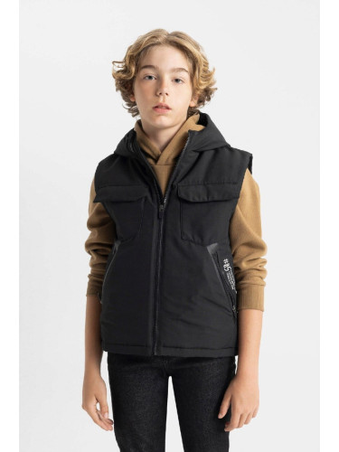 DEFACTO Boy's Water Repellent Hooded Vest