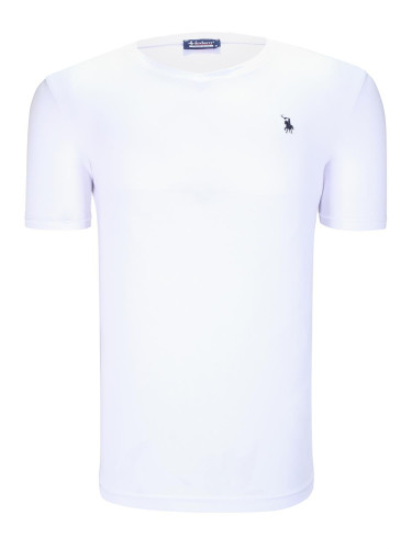 T8568 DEWBERRY V-NECK MEN'S T-SHIRT-PLAIN WHITE