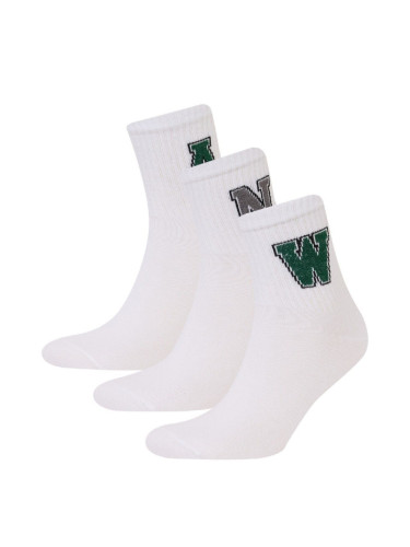 DEFACTO Men's Comfortable Elastic 3-Pack Cotton Ankle Socks