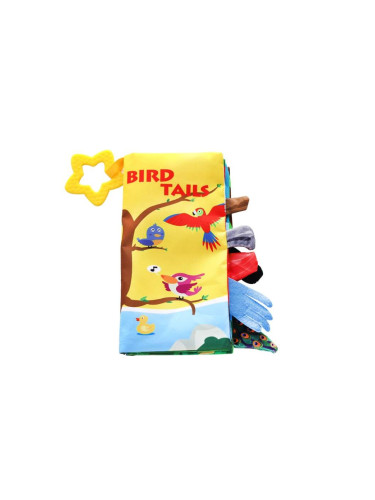 Kikkaboo Образователна текстилна книжка с чесалка Bird tails 31201010268