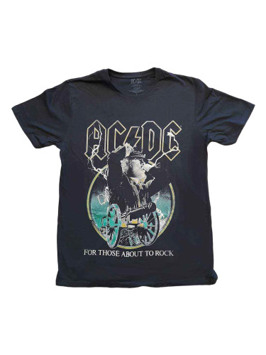 AC/DC Риза For Those About To Rock Yellow Outlines Unisex Black 2XL