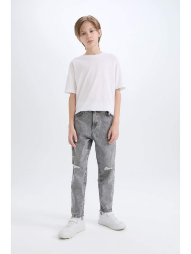 DEFACTO Boy Balloon Fit Ripped Detail Straight Leg Jean Trousers C5707a824wn