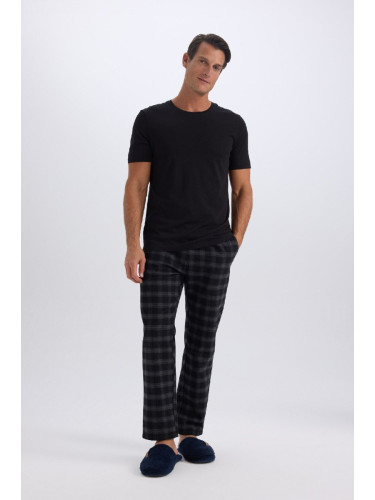 DEFACTO Regular Fit Checkered Long Length Pajama Bottoms with Pockets