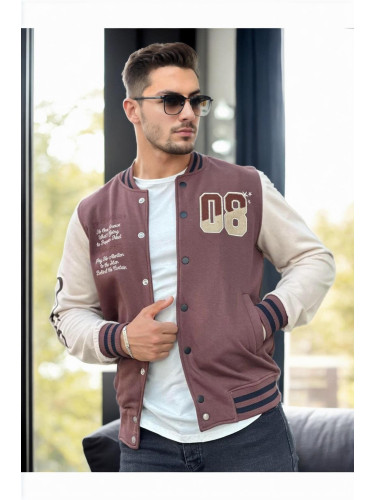 40656 Dewberry Slim Fit College Jacket-COFFEE