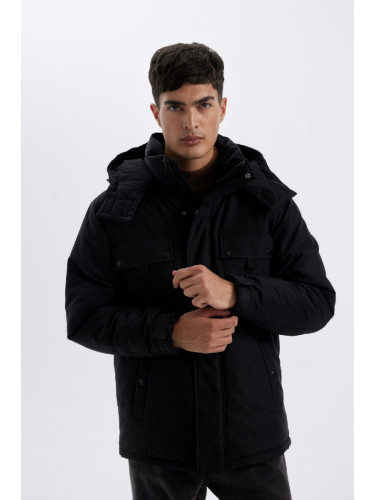 DEFACTO Water Repellent Detachable Hooded Jacket with Zippered Pocket