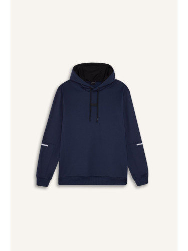 DeFactoFit Standard Fit Hooded Basic Plain Sportsman Sweatshirt