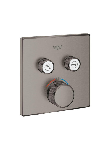 Grohe SmartControl Термостат за вграждане с 2 извода, brushed hard graphite, PVD