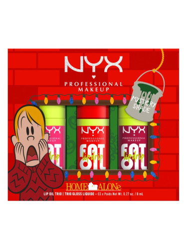 NYX Professional Makeup Home Alone Fat Oil Trio подаръчен комплект за устни цвят Mystery shade 01