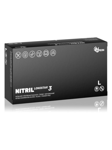 Espeon Nitril Longstar3 Black нитрилни ръкавици без пудра размер L 2x50 бр.