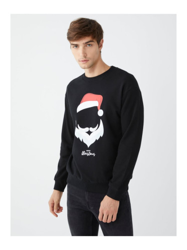 LC Waikiki Men's Crew Neck Long Sleeve Christmas Theme Sweatshirt