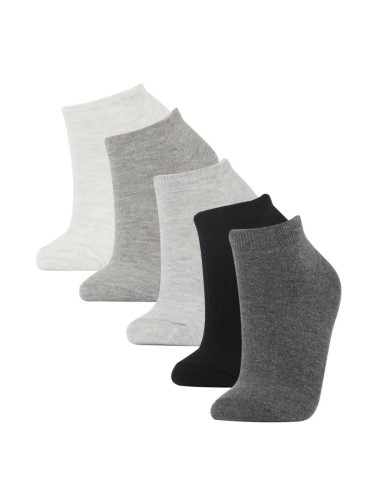 DEFACTO Women's 5-Piece Cotton Booties Socks