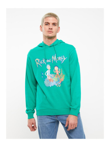 LC Waikiki Men's Long Sleeve Rick and Morty Printed Hoodie