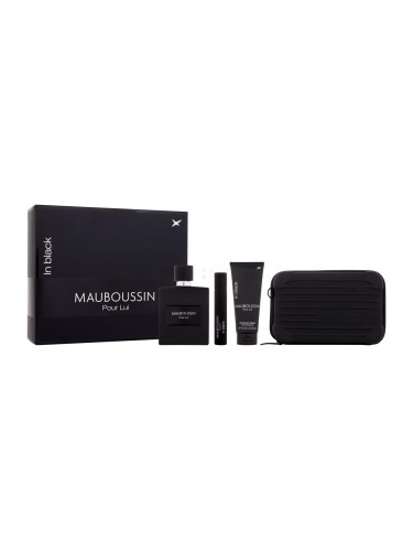 Mauboussin Pour Lui In Black Подаръчен комплект EDP 100 ml + душ гел 75 ml + EDP 20 ml + чантичка през рамо