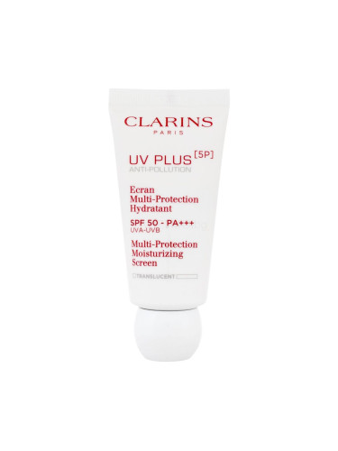 Clarins UV Plus 5P Multi-Protection Moisturizing Screen SPF50 Дневен крем за лице за жени 30 ml Нюанс Translucent ТЕСТЕР