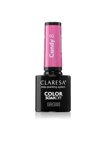 Claresa SoakOff UV/LED Color Candy гел лак за нокти цвят 8 5 гр.