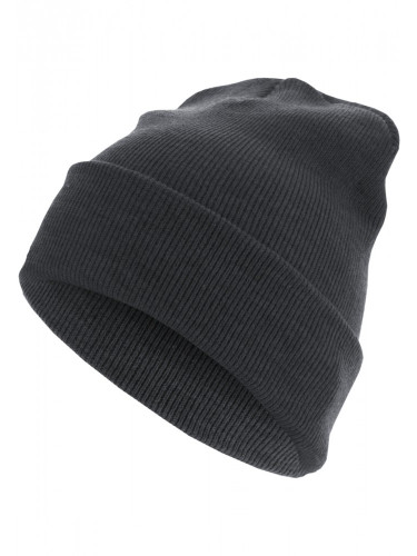 Бийни шапка в цвят графит Beanie Basic Flap Long Version h.char