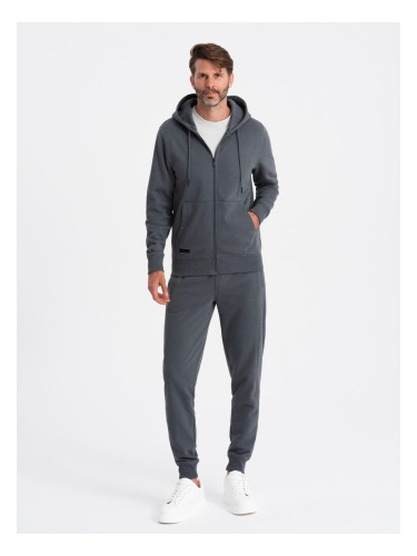 Ombre BASIC men's cotton tracksuit set unbuttoned sweatshirt + joggers