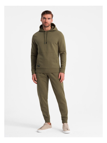 Ombre Men's BASIC cotton tracksuit set kangaroo sweatshirt + joggers