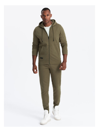 Ombre BASIC men's cotton tracksuit set unbuttoned sweatshirt + joggers