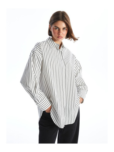 LC Waikiki Striped Long Sleeve Oversize Women's Shirt