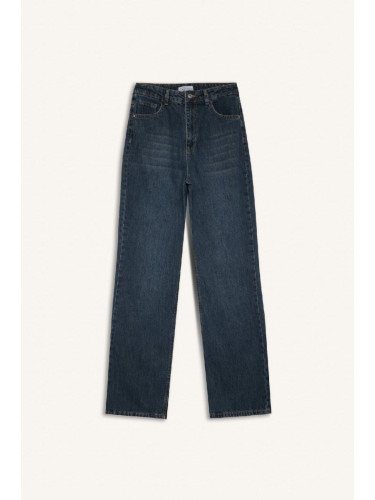 DEFACTO 90's Wide Leg High Waist Long Jean Washed Trousers