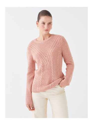 LC Waikiki Crew Neck Openwork Long Sleeve Women's Knitwear Sweater