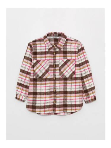 LC Waikiki Plaid Long Sleeve Girl's Shirt Jacket