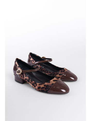 Capone Outfitters Low Heeled Strappy Leopard Women's Shoes