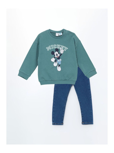 LC Waikiki Crew Neck Long Sleeve Baby Boy Sweatshirt and Tracksuit Bottom 2-Piece Set