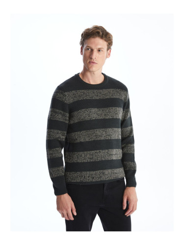 LC Waikiki Crew Neck Long Sleeve Striped Men's Knitwear Sweater