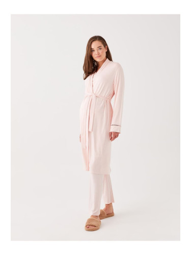 LC Waikiki Shawl Collar Plain Long Sleeve Maternity Dressing Gown