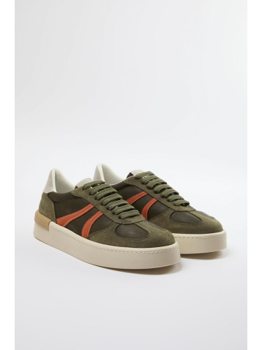 Trendyol Khaki Contrast Retro Lace-Up Women's Sneakers