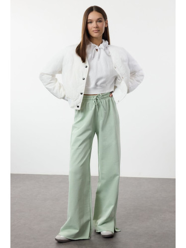 Trendyol Mint Wide Leg Thin Knitted Sweatpants